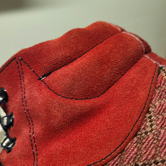 CAT Walking Machines Women's Utility Yoann Aztec Leather Boots Size 9 Red - Picture 10 of 12